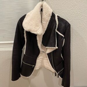 Zippered Shearling Jacket